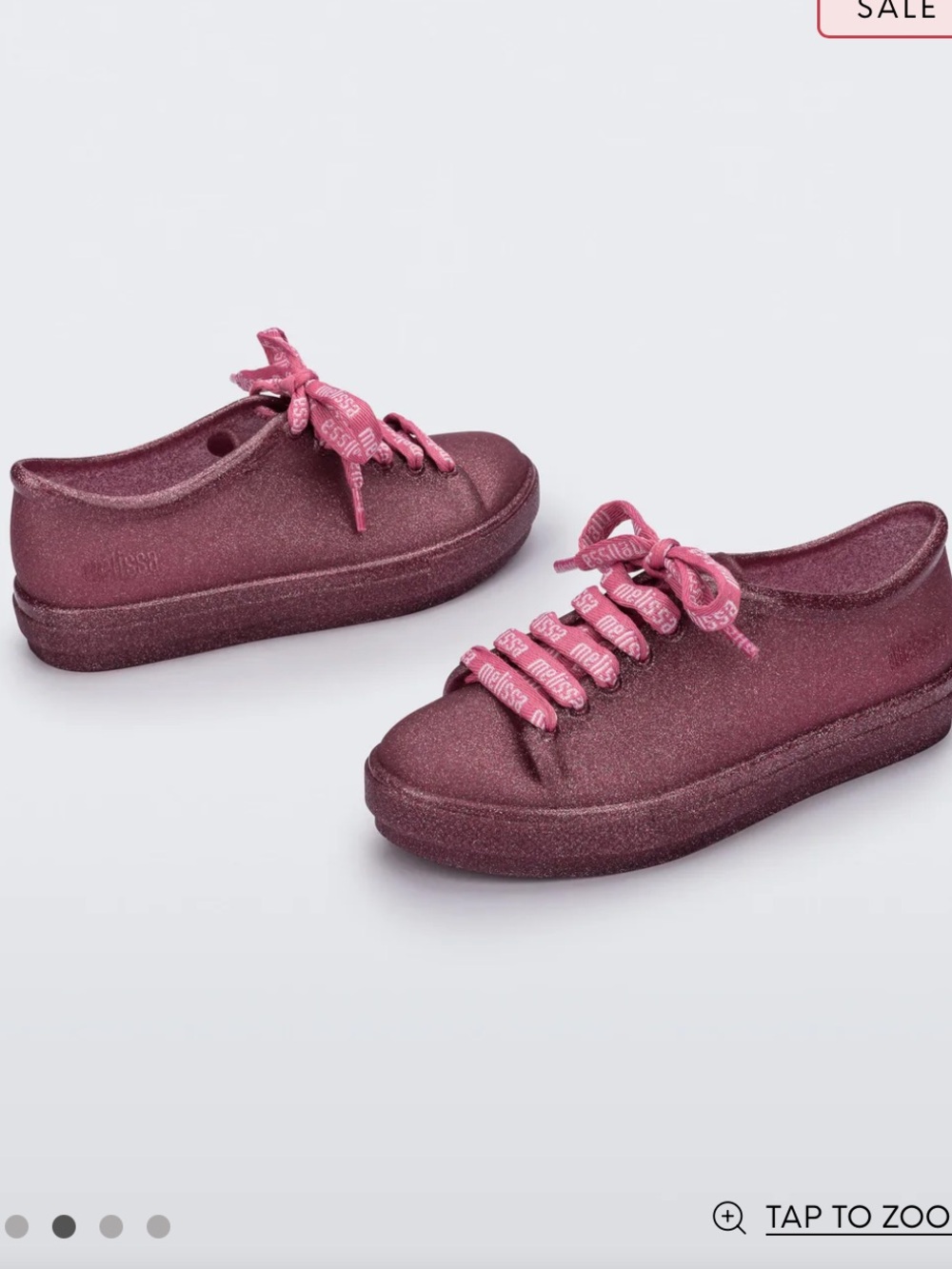 Melissa Kids Glitter Lace-Up Sneakers in Plum Pink